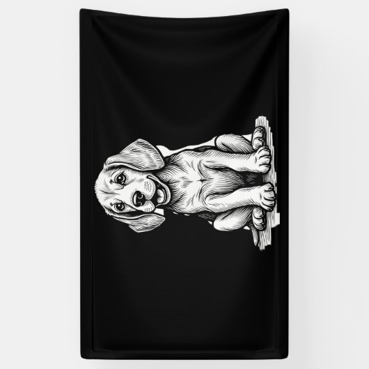 Beagle puppy schattig, familie Dierenvriend Tank T Spandoek (Verticaal)