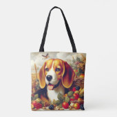 Beagle Puppy Schilderij Tote Bag (Achterkant)