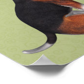 Beagle Puppy Smelling White Rose Poster (Hoek)