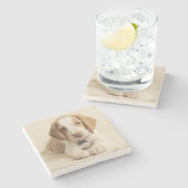 Beagle Puppy Stenen Onderzetter (Zijkant)