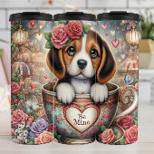 Beagle Puppy Teacup Be Mine Wrap Thermosbeker