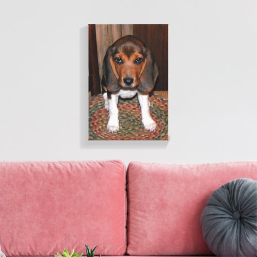 Beagle Puppy Verpakt Canvas (Insitu (Woonkamer))