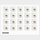 Beagle puppy vierkante sticker (Vel)