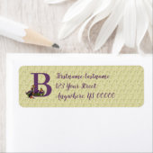 Beagle Puppy Vlinder Monogram Initiaal B Adres Etiket (Insitu)