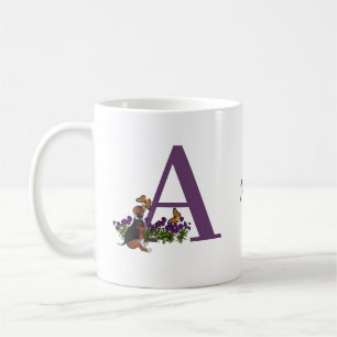 Beagle Puppy Vlinders Monogram Eerste Letter A Naa Koffiemok