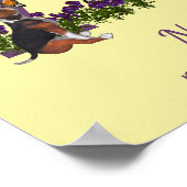 Beagle Puppy Vlinders Monogram Eerste Letter A Naa Poster (Hoek)