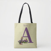 Beagle Puppy Vlinders Monogram Eerste Letter A Naa Tote Bag (Voorkant)