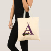 Beagle Puppy Vlinders Monogram Eerste Letter A Naa Tote Bag (Voorkant (product))