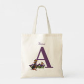 Beagle Puppy Vlinders Monogram Eerste Letter A Naa Tote Bag (Achterkant)