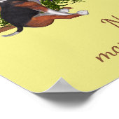 Beagle Puppy Vlinders Monogram Eerste Letter H Naa Poster (Hoek)