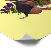 Beagle Puppy Vlinders Monogram Eerste Letter I Naa Poster (Hoek)