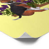 Beagle Puppy Vlinders Monogram Eerste Letter L Naa Poster (Hoek)