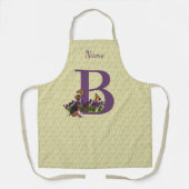 Beagle Puppy Vlinders Monogram Initiaal B Naam   Schort (Voorkant)