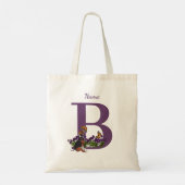 Beagle Puppy Vlinders Monogram Initiaal B Naam Tote Bag (Achterkant)
