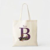 Beagle Puppy Vlinders Monogram Initiaal B Naam Tote Bag (Voorkant)