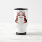 Beagle Puppy White Rose Cute Dog Persoonlijk Reisbeker (Center)
