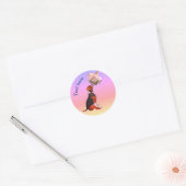 Beagle Puppy White Rose Cute Dog Persoonlijk Ronde Sticker (Envelop)