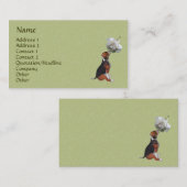 Beagle Puppy White Rose Cute Visitekaartje (Voorkant / Achterkant)