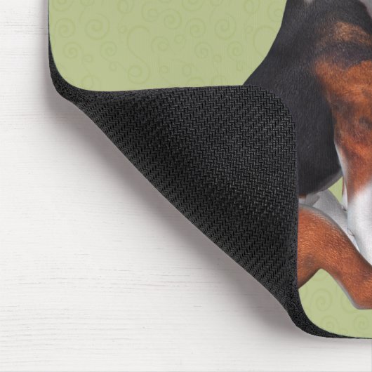 Beagle Puppy White Rose Dog Mousepad Muismat (Hoek)