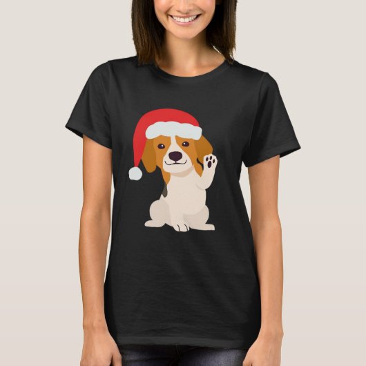 Beagle puppy with Santa's hat for dog lovers Overs T-shirt (Voorkant)