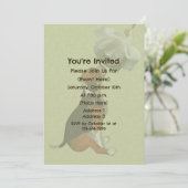 Beagle Puppy Witte Roos Cute Dierenfeestje Kaart (Staand voorkant)