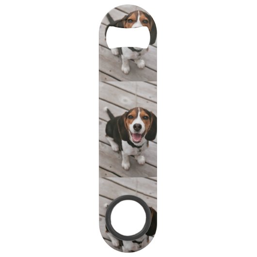 Beagle_puppy zittende speed flessenopener (Voorkant)