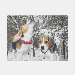 Beagle Pups Snowy Bossen Deurklep Deurmat