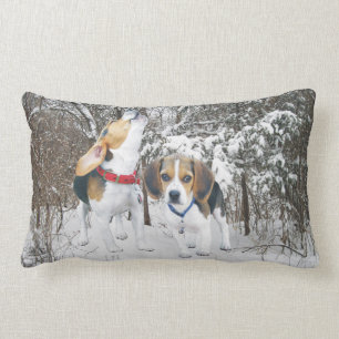 Beagle Pups Snowy Bossen Lumbar Pillow Kussen