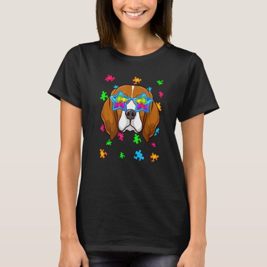 Beagle Puzzel Autisme Bewustzijn Hond T-shirt (Voorkant)