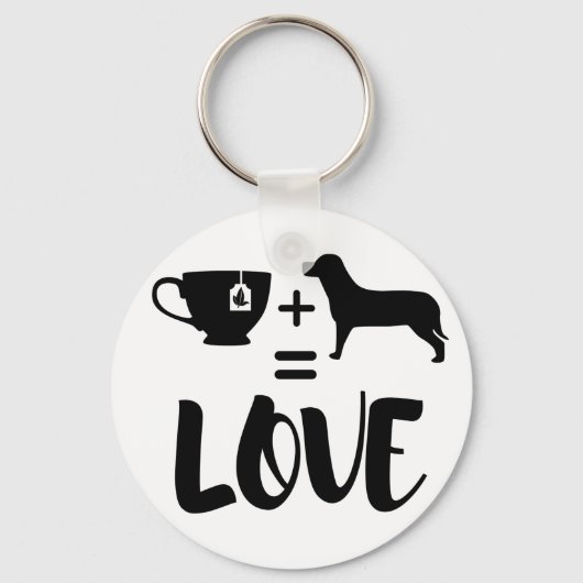 Beagle Quote Pet Puppy Dog Theeliefhebber Silhouet Sleutelhanger (Voorkant)