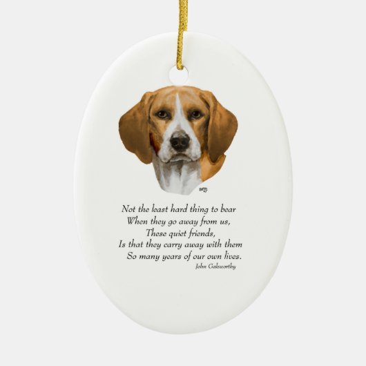 Beagle Rainbow Bridge Keramisch Ornament (Voorkant)