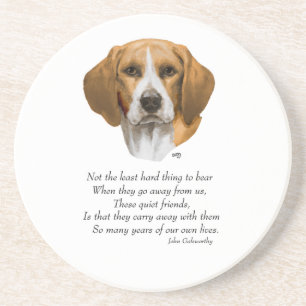 Beagle Rainbow Bridge Zandsteen Onderzetter