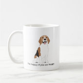 Beagle ras hond met open mond koffiemok (Links)