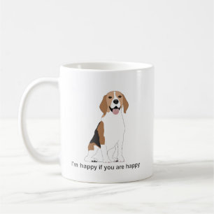 Beagle ras hond met open mond koffiemok