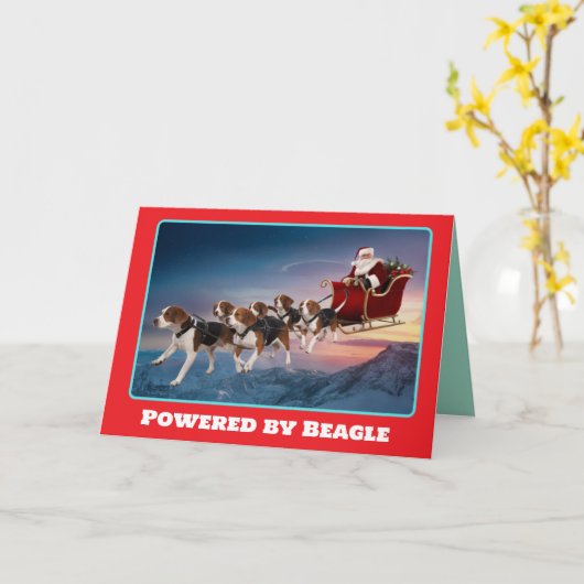 Beagle Reindeer Kaart (Gele Bloem)