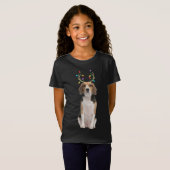 Beagle Reindeer Kersthond T-shirt (Voorkant volledig)