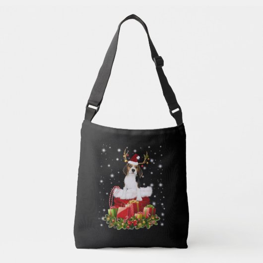 Beagle Reindeer Prestige kerstcadeau Crossbody Tas (Voorkant)