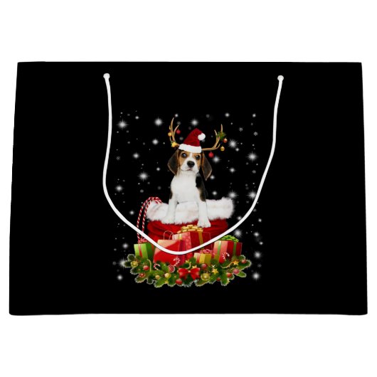 Beagle Reindeer Prestige kerstcadeau Groot Cadeauzakje (Voorkant)