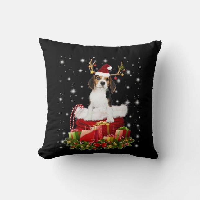 Beagle Reindeer Prestige kerstcadeau Kussen (Voorkant)