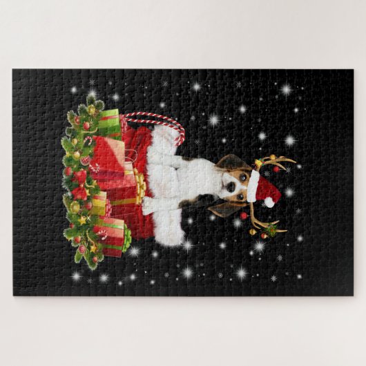 Beagle Reindeer Prestige kerstcadeau Legpuzzel (Horizontaal)