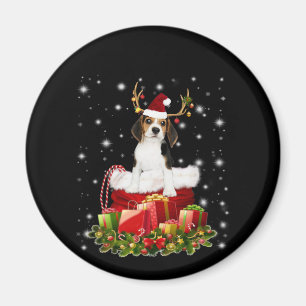 Beagle Reindeer Prestige kerstcadeau Magneet