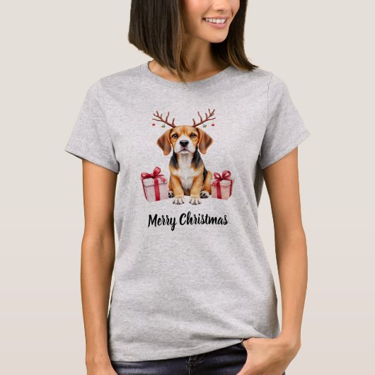 Beagle Reindeer T-shirt (Voorkant)