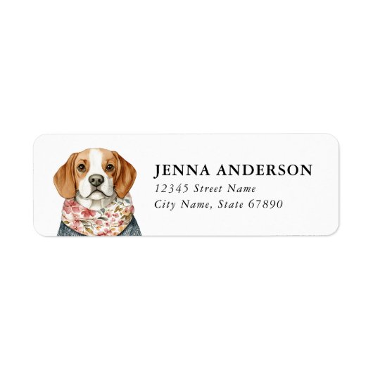 Beagle retouradreslabel etiket (Voorkant)