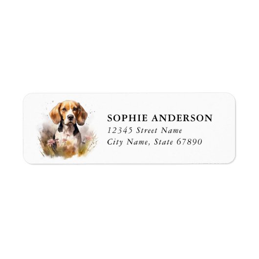 Beagle retouradreslabel etiket (Voorkant)