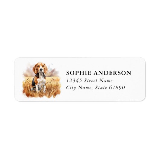 Beagle retouradreslabel etiket (Voorkant)