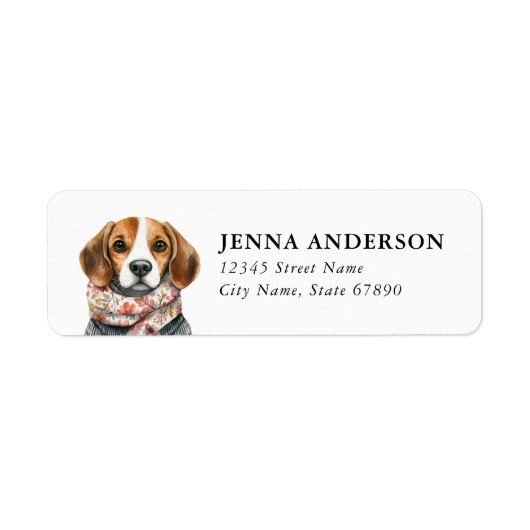 Beagle retouradreslabel etiket (Voorkant)