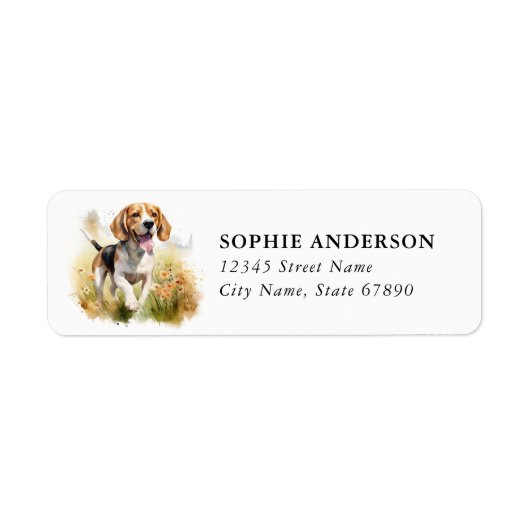 Beagle retouradreslabel etiket (Voorkant)