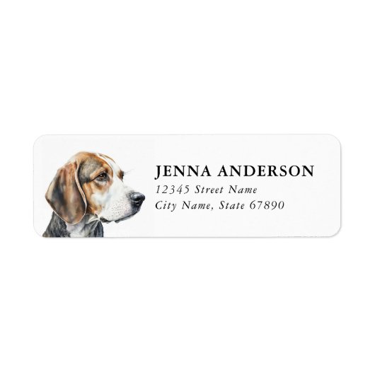 Beagle retouradreslabel etiket (Voorkant)