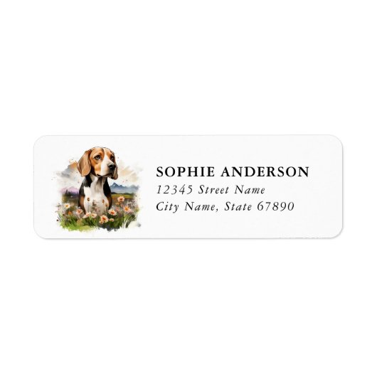 Beagle retouradreslabel etiket (Voorkant)