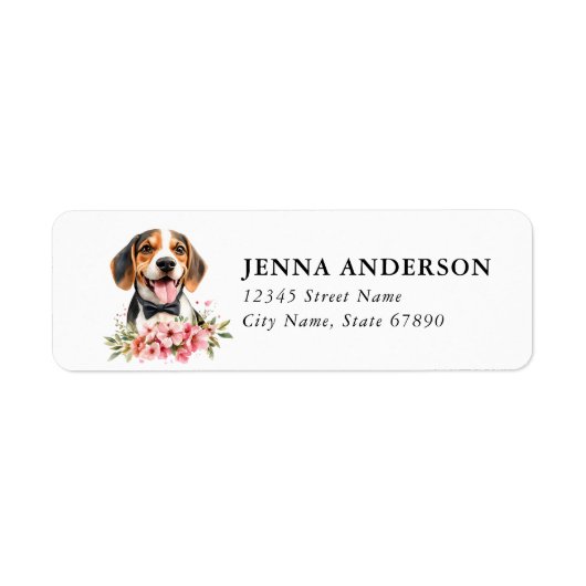 Beagle retouradreslabel etiket (Voorkant)